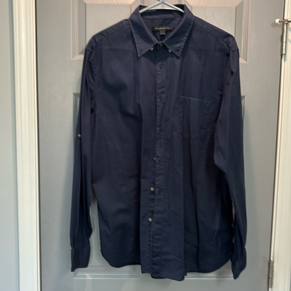John Varvatos, Large, blue button down